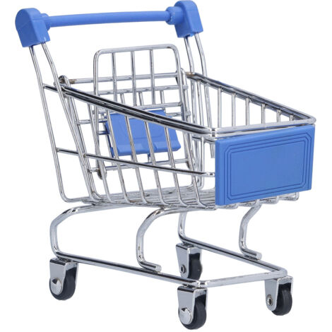 Chariot de Courses Mini Supermarket Bleu - Solide et Pratique pour Maison, Bureau, Cuisine