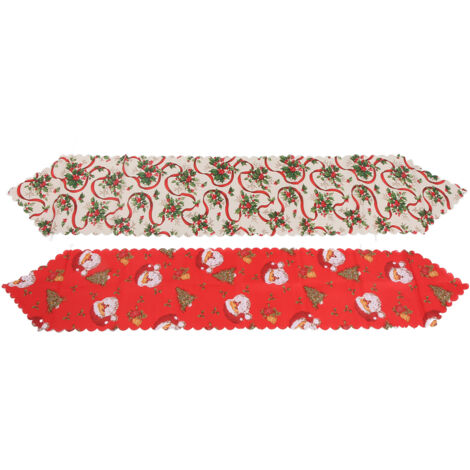 2 pièces Nappe de Noël 2 Styles Imprimés Festifs Décorations de Table Lavables pour Fêtes (1/5)