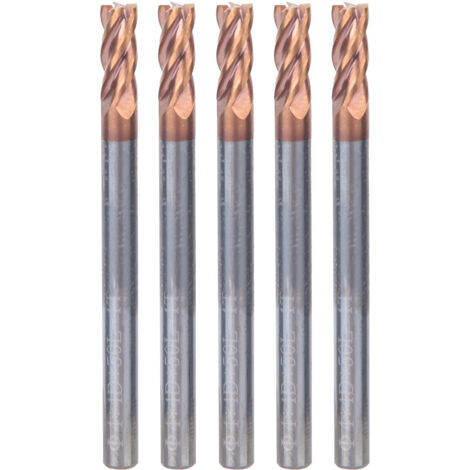 Fraises CNC 4 dents 4mm revêtement nano, fraises en carbure tungstène pour usinage précis (lot de 5) (1/5)