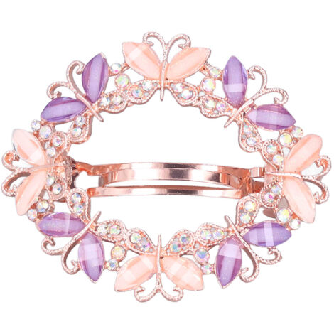 Barrette à cheveux féminine avec strass, forme délicate et fantaisie, accessoire kawaii pour filles et femmes - Violet (1/5)