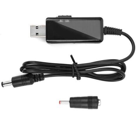 Câble Booster USB vers DC 5V à 9V/12V avec Affichage Numérique pour Power Bank et Routeur - Connecteur 5521 (1/5)