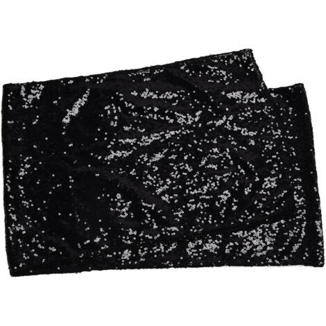 Nappe à Paillettes Noire - Décoration de Table pour Fêtes, Bureau - 2 Couleurs, Opaque et Sans Couture (1/5)