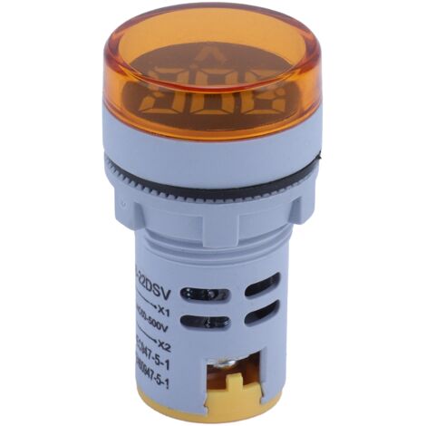 Indicateur de Tension Numérique AD16-22FSV, Forme Ronde, 60-500V AC, Signal Jaune (1/5)