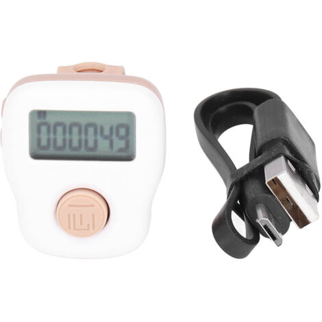 Compteur manuel lumineux rechargeable USB en silicone étanche - Anneau blanc décompteur (1/5)