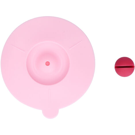 Couvercle de tasse en silicone avec cuillère intégrée, adsorption puissante, coins arrondis, toucher délicat, rose (1/5)