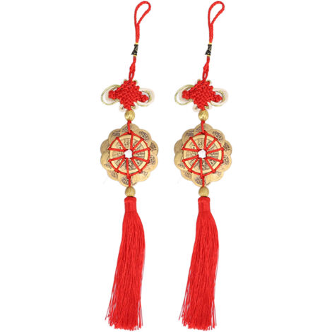 2 pièces Décoration Feng Shui en Laiton, Pièce de Fortune à Nœud Chinois pour Richesse et Succès (1/5)