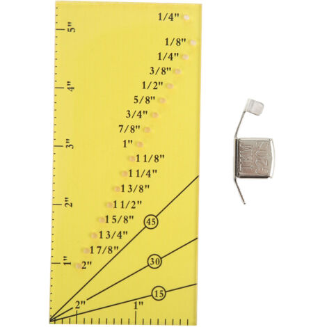 Règle magnétique pour couture avec guide de couture, échelle transparente, précision élevée, durable et portable pour machine à coudre, couleur jaune clair (1/5)