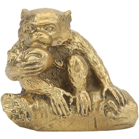 Statue de Singe en Laiton, Figurine Décorative pour Intérieur, Idée Cadeau Originale et Collection (1/5)