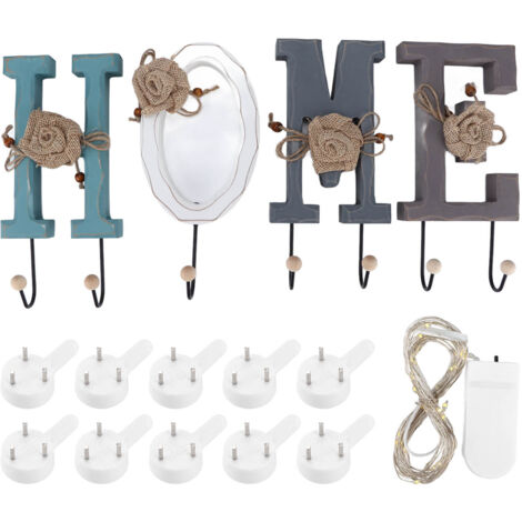 Porte-lettres en bois lumineux, forme MAISON, blocs décoratifs muraux avec bande LED (1/5)