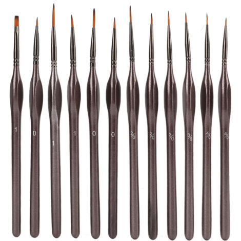 12 Pièces Pinceaux Détail Ergonomiques à Manche Triangulaire pour Peinture Acrylique (1/5)