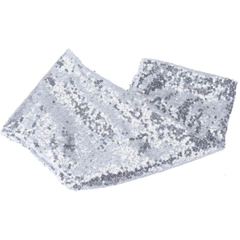 Nappe Élastique à Paillettes Dorées et Argentées, Pratique pour Mariages et Fêtes, Décoration de Table Élégante (1/5)