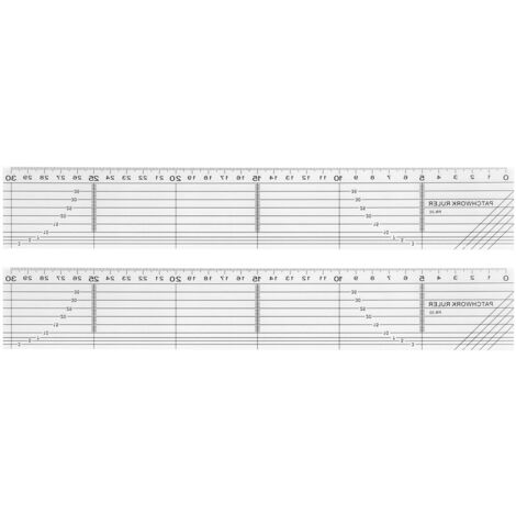 2 règles en acrylique transparent durable, échelles précises, modèles de découpe pratiques pour ateliers et bureaux (1/5)