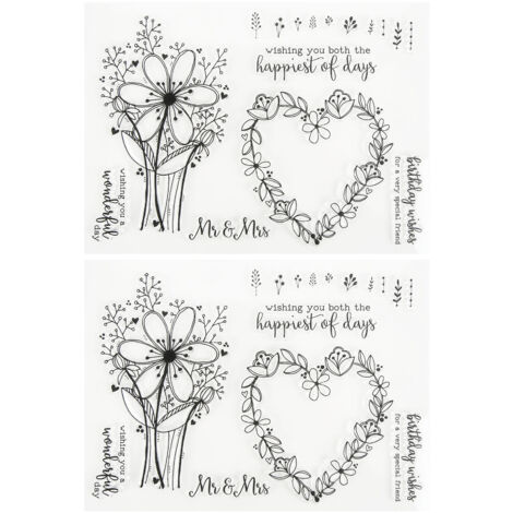 2 pièces Tampons Transparents Cœur Couronne Motif TPR DIY Scrapbooking Artisanat Embossage Projet Artistique (1/5)