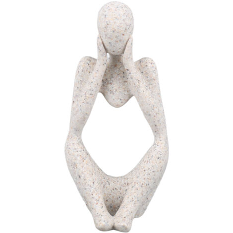 Statue Penseur Résine Décor Abstrait Style Thinker pour Bureau Salon Étagère Livres (1/5)