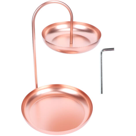 Plateau à Fruits à 2 Niveaux Style Nordique Doré Rose, Grande Capacité pour Snacks - Bureau, Maison, Café, Réception (1/5)