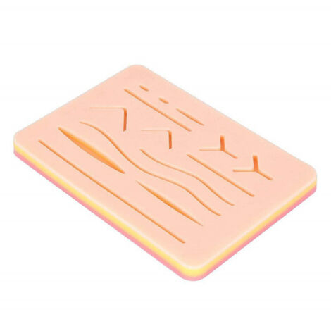 Plaque d'entraînement à la suture en silicone alimentaire inodore, modèle de peau haute simulation à 3 couches pour étudiants et professionnels de santé. (1/5)