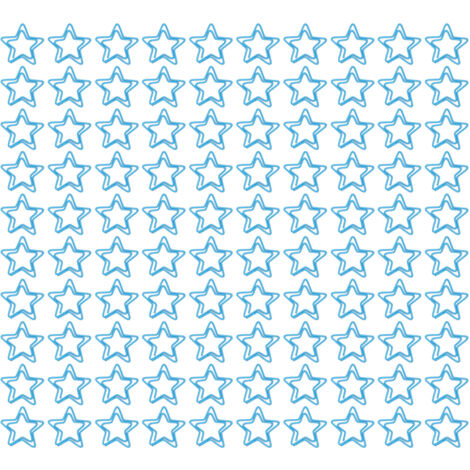 100 pièces Attaches Papier Étoiles Métalliques Antirouille, Pratiques pour Bureau - Bleu (1/5)