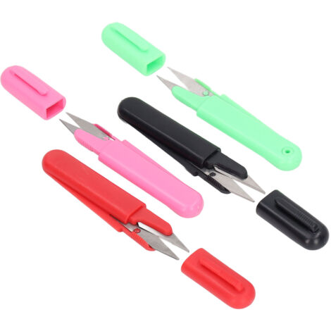 4PCS Ciseaux à Fils Miniatures en Acier Inoxydable avec Couvercle, Légers et Pratiques pour Couture, Tricot et Travaux DIY (1/5)