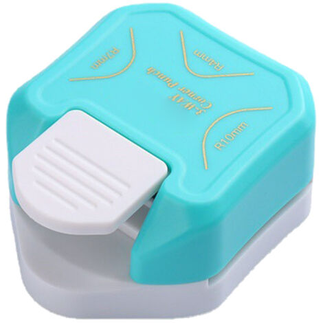 Poinçon à coins arrondis 3 en 1, mini coupe-coins portable en plastique pour scrapbooking et artisanat, couleur bleu (1/5)