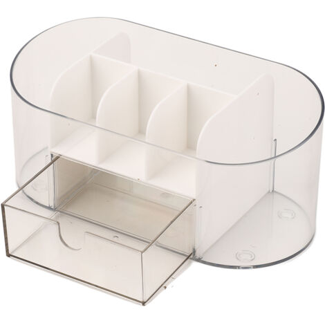Organisateur de Maquillage Transparent avec Tiroirs - Boîte de Rangement Compartimentée pour Cosmétiques et Soins de la Peau, Blanc (1/5)