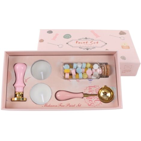 Kit de Cachet à Cire Rétro avec Poignée Amovible Motif Iris Rose pour Enveloppes et Invitations (1/5)