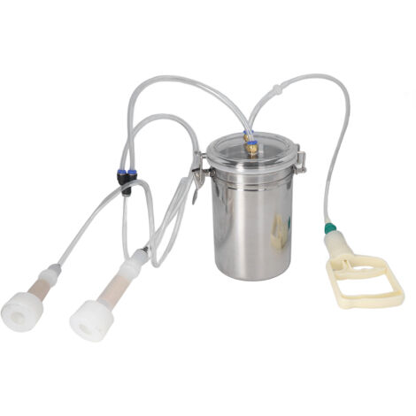 Machine à Traire Manuel 2000ml en Acier Inoxydable, Kit de Traite Portable pour Ferme Laitière, Économiseur d'Effort et Facile à Contrôler (1/5)