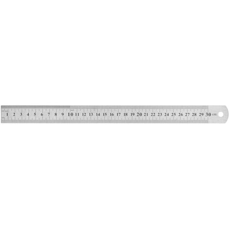 Règle en acier inoxydable de 30 cm avec double échelle graduée pour dessin et mesure précise (1/5)