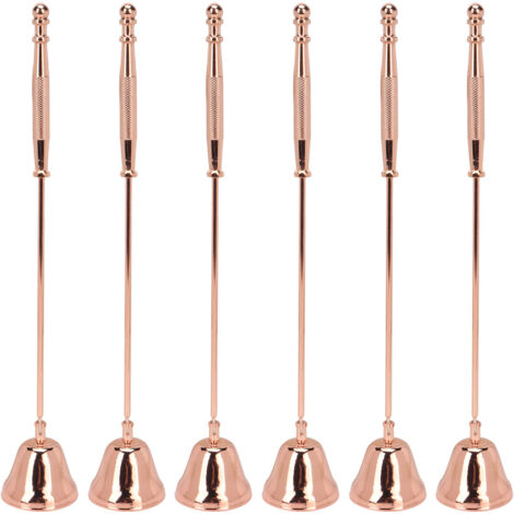 6 pièces Éteignoir Bougie Or Rose Rotatif en Forme de Cloche avec Poignée Ergonomique pour Maison (1/5)