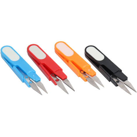 4PCS Ciseaux à Fils en U Miniatures pour Couture, Taille Réduite en Acier Inoxydable avec Capuchons pour Travaux DIY et Tricot (1/5)
