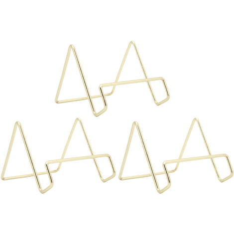 3 Pièces Support d'Assiette en Fil Métallique Doré - Design Géométrique Élégant et Moderne, Résistant à la Rouille, Présentoir pour Assiettes Décoratives
