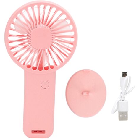 Ventilateur de Poche USB Rechargeable - Mini Ventilateur Portable Silencieux pour Enfants, Voyage et Extérieur - Rose (1/5)