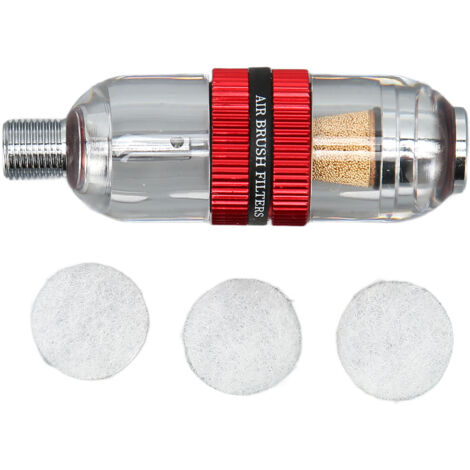 Séparateur eau-huile à 3 filtres en coton, installation facile pour pistolet à peinture rouge (1/5)