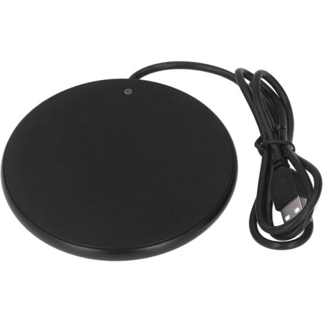 Chauffe-tasse USB intelligent 55°C, design compact pour bureau, maison et voyage, couleur noire (1/5)