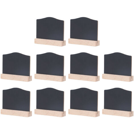 10 Pièces Mini Ardoises à Craie pour Table Double Face avec Base en Bois pour Buffet, Bar, Événements