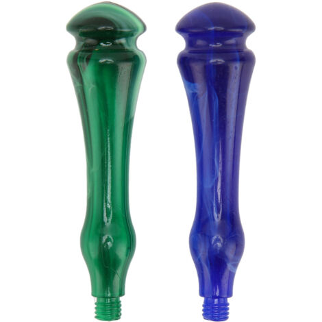 2 pièces Poignée de Tampon en Résine Cire Lisse Ergonomique avec Vis Bleu Vert (1/5)