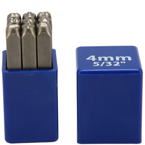 Jeu de 9 poinçons métalliques numérotés en acier au carbone pour marquage sur cuir, bois et bijoux (1/5)