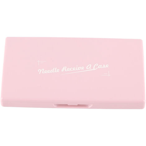 Boîtier de rangement d'aiguilles magnétique portable et compact, coque rose en plastique pour couture et travaux d'aiguille (1/5)