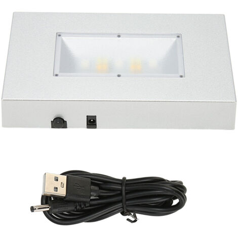 Base d'éclairage LED rectangulaire avec USB, modes multiples pour cristaux et décorations argentées (1/5)
