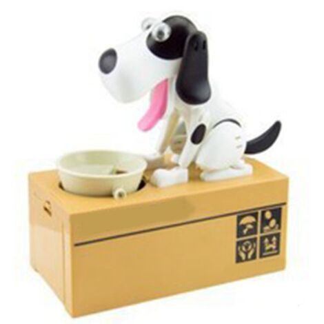 Tirelire Chien Mignon pour Enfants - Banque Épargne Pièces Décorative Noir et Blanc - Idée Cadeau Original (1/5)