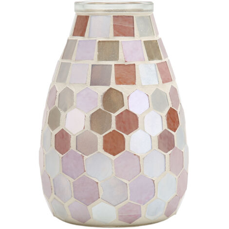 Vase en Verre Mosaïque pour Fleurs, Pot Décoratif et Porte-Bougie pour Chambre (1/5)