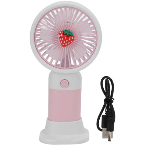 Ventilateur Portable USB Rechargeable en Forme de Fraise avec Cordon pour Voyage (1/5)