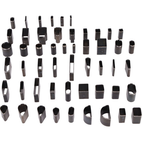 52 Pièces Emporte-Pièces Creux en Acier Haut Carbone, Taille et Styles Variés, pour Travail du Cuir et DIY (1/5)