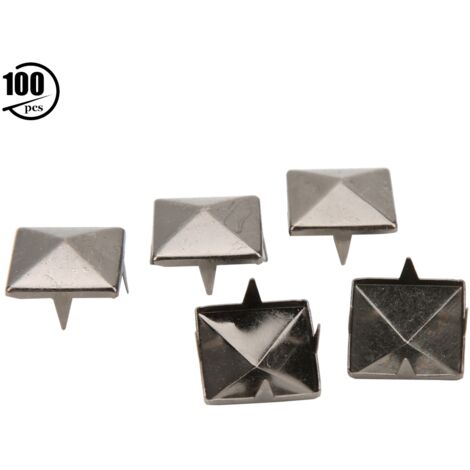 100 pièces Clous Pyramidaux Carrés à 4 Griffes Métalliques pour Bijoux, Vêtements et Accessoires - Noir 10mm (1/5)