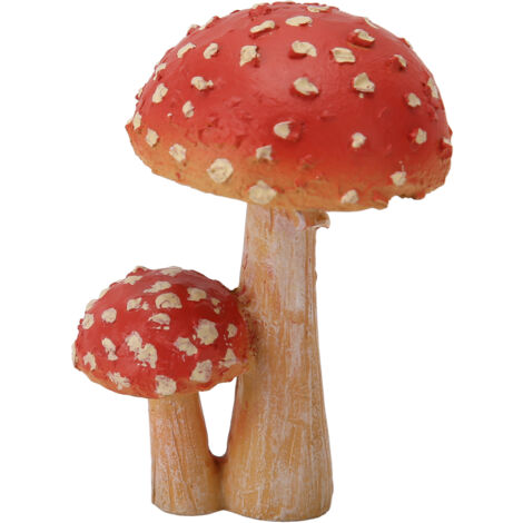 Champignon Décoratif Résine Coloré 3.9 Pouces pour Jardin, Statue Mignonne Antidérapante et Durable