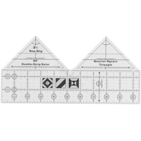 Règle de couture triangulaire acrylique 10 pouces, double bande pour coupe et création de vêtements (1/5)