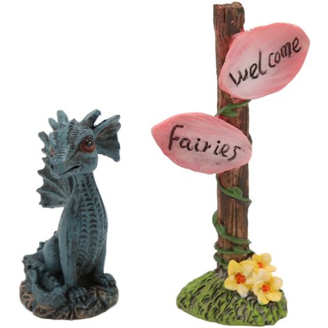 Statuette Dragon Miniature en Résine pour Jardin, Balcon ou Pelouse - Décoration Féerique (1/5)