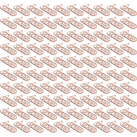 100 Pcs Attaches Papier Or Rose Forme Unique, Procédé Électrolytique Léger Portable avec Boîte de Rangement Cœur (1/5)