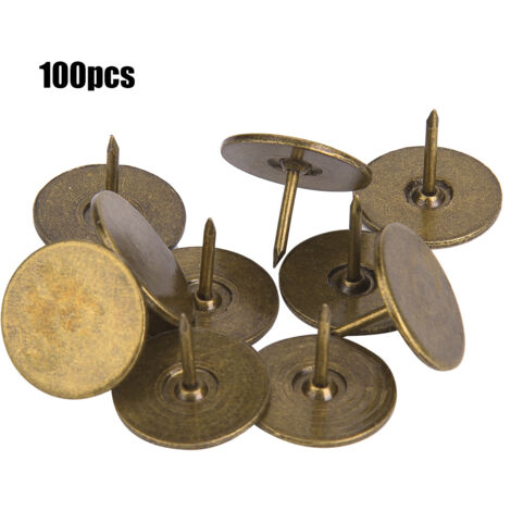 100 Clous de Rembourrage Tête Plate Bronze Cyan pour Meubles, Accessoires Déco Canapé 19x15mm (1/5)
