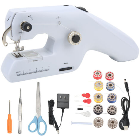 Machine à Coudre Portable Électrique avec Prise US - Double Ligne et Manche Ergonomique - 110‑240V