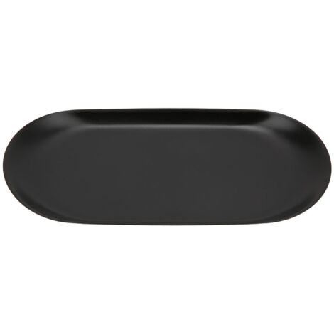 Plateau de rangement en acier inoxydable 430 pour accessoires d'aromathérapie et bougies, noir, grande capacité (1/5)